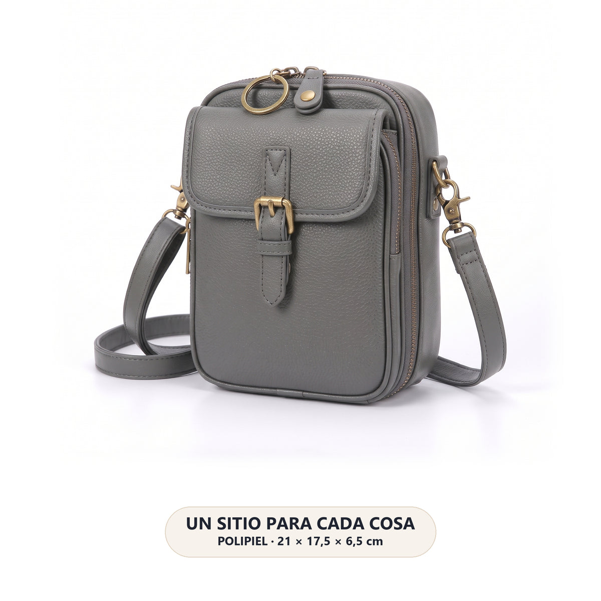 Bolso bandolera KLAVE gris