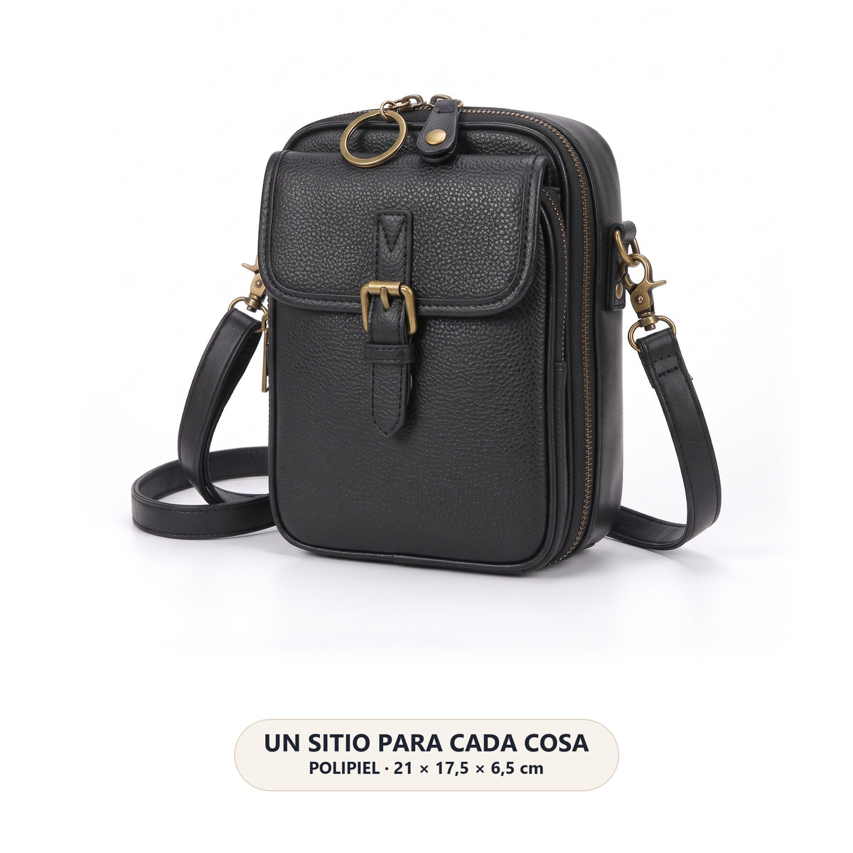 Bolso bandolera KLAVE negro